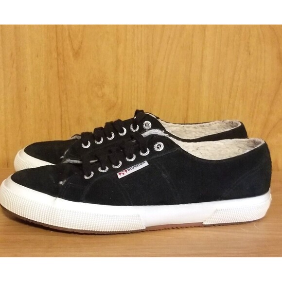 Superga Black Skater Shoes Sneakers Suede Leather Unisex EU 41 Women 9.5 Men 8 - Picture 3 of 14